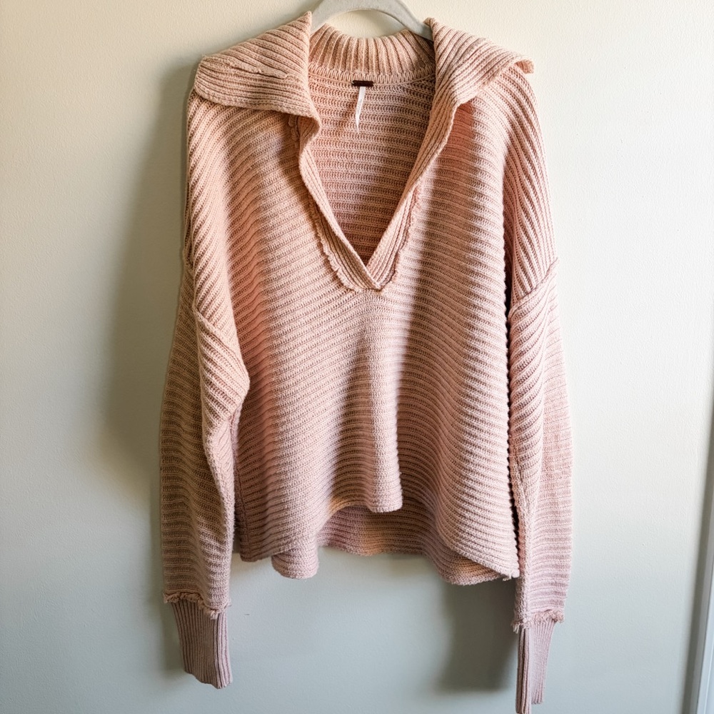 Free People Marlie Pullover Ribbed Sweater in Pink - Picture 11 of 15